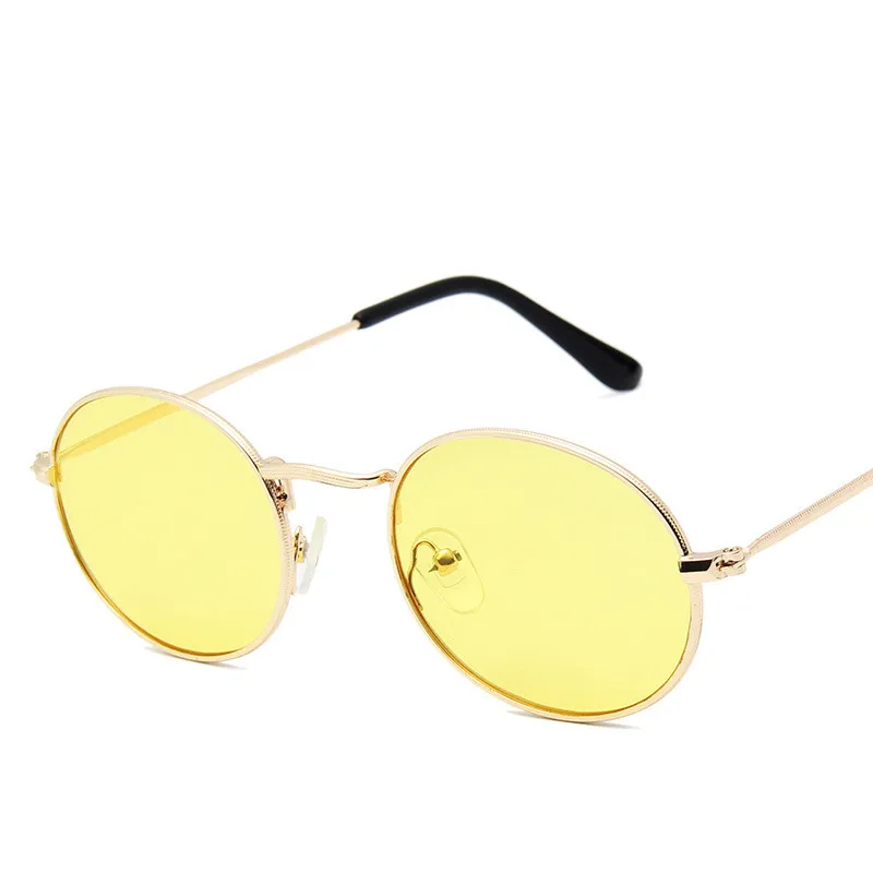 RBROVO, роскошные овальные солнцезащитные очки, женские, классические, сплав, очки, уличные, для покупок, зеркальные, Ретро стиль, Oculos De Sol Gafas UV400 - Цвет линз: GoldOceanYellow