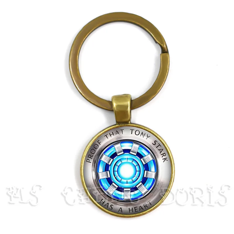 Стеклянный подвесной брелок Marvel Железный человек Tony Stark дуговой реактор брелки Мстители 4 эндгейм квантовое царство фильм сувенир
