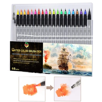 

72 Watercolor Calligraphy Pen Set Brush pen For Coloring Books Manga Art Marker