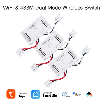 

3pcs/ TUYA AC85-250V light control switch with 433Mhz metal remote control for Google, Amazon, smart home, creative refurbished