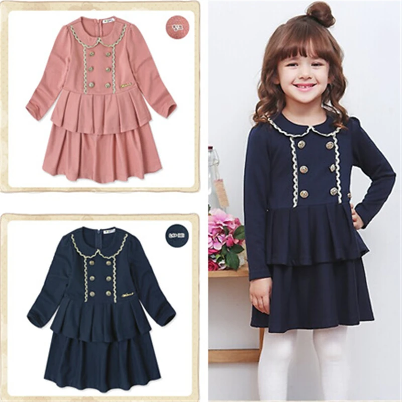 Модное платье для девочек классическая элегантная детская одежда детское платье с длинными рукавами для дня рождения, свадьбы