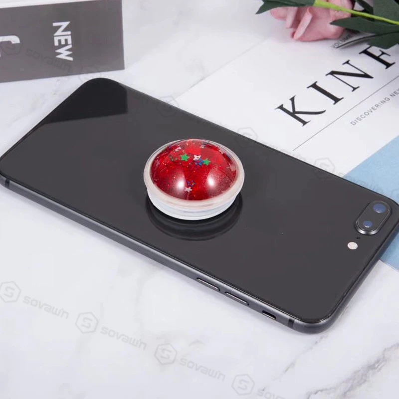 SOVAWIN, аксессуары для телефона, 1 шт., подставка для телефона, 3D, зыбучие пески, красочный Жидкий блеск, универсальный держатель для пальца, зыбучий песок, подушка безопасности, кронштейн