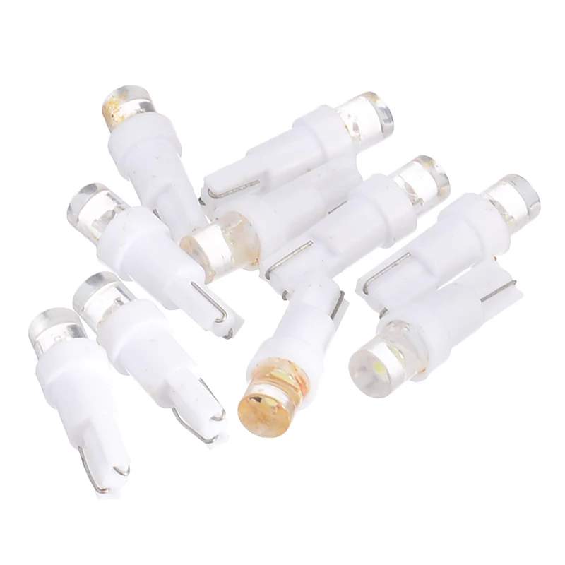 10pcs 12V T5 Car Dashboard Light 37 74 70 LED White Auto Running License Plate Side Car Interior Lights