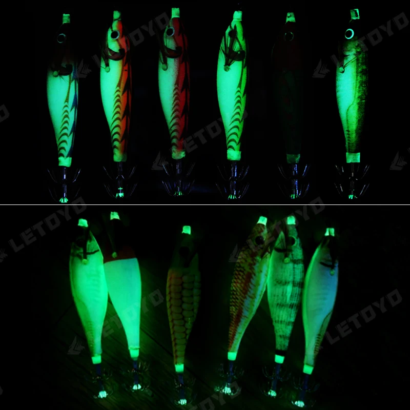 LETOYO 70mm 10g Floating Squid Jigs Fishing Lure Artificial Shrimps Squid Hook For Sea Fishing Cuttlefish Octopus Calamari Baits