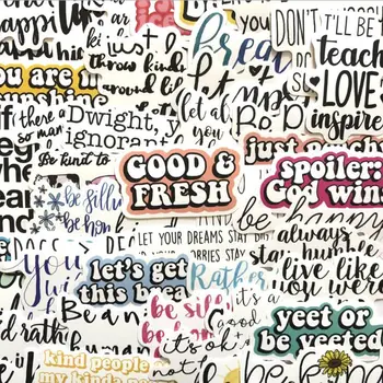 

50 Pcs Inspirational quotes Be happy For Car Decor Rearview Mirror Vinyl Car Stickers Car Styling Accessories