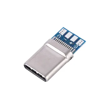 

10pcs/Lot 3.1 TypeC USB Connector Battery Fast Charging Male Socket Plug Module To Solder Wire & Cable PCB Board 56K Resistor