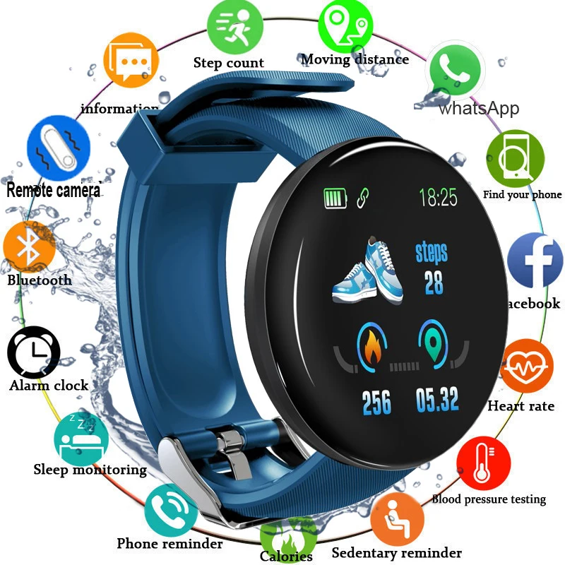 

Bluetooth Round Smart Watch Men Women Blood Pressure Smartwatch Digital Watch Waterproof Sport Tracker WhatsApp For Android Ios