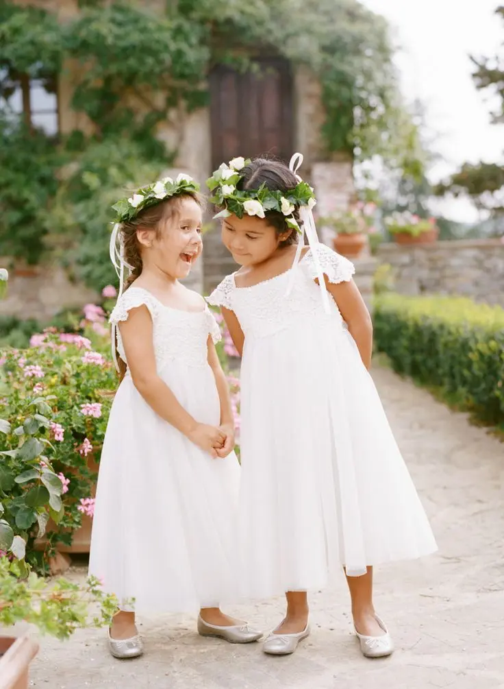 lace cap sleeve flower girl dress