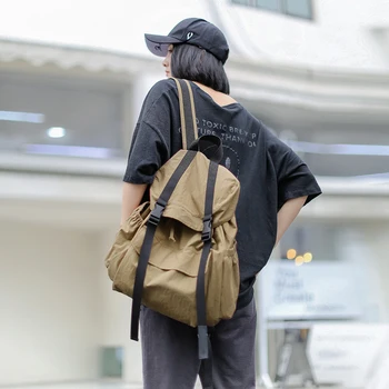 

Hip Hop Men's Backpacks Women 2020 Hasp Vintage Ribbon Korean Washed Cotton Streetwear Harajuku Backpacks School Bags