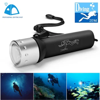 

Q5 LED Waterproof Portable Diving Flashlight Underwater 20 Meter Astigmatism Light Torch Outdoor Lamp AAA Battery 1 Mode Lamp