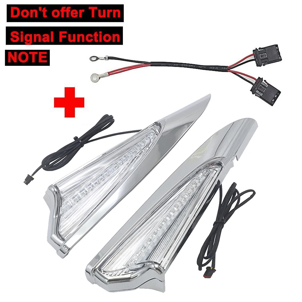 NEW For HONDA Gold Wing GL 1800 Goldwing GL1800 & F6B -UP Motorcycle Saddlebag Accent Swoop LED Light Case Cover Chrome