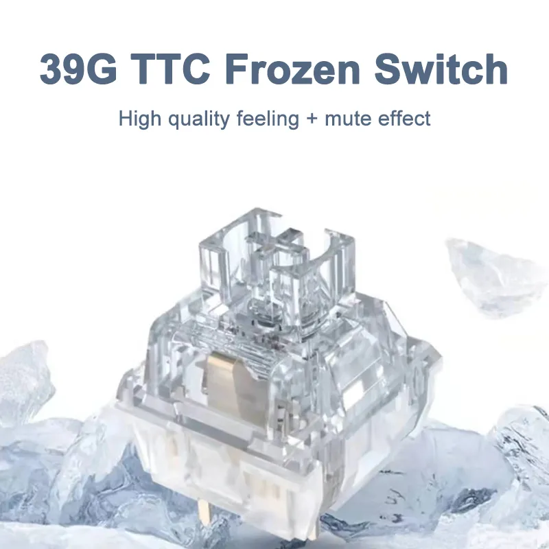 Upgrade TTC Frozen Switch V2 Mechanical Keyboard Silent Mute Linear 39g 3  pins Same Hand feel as Gold Pink RGB Transparent