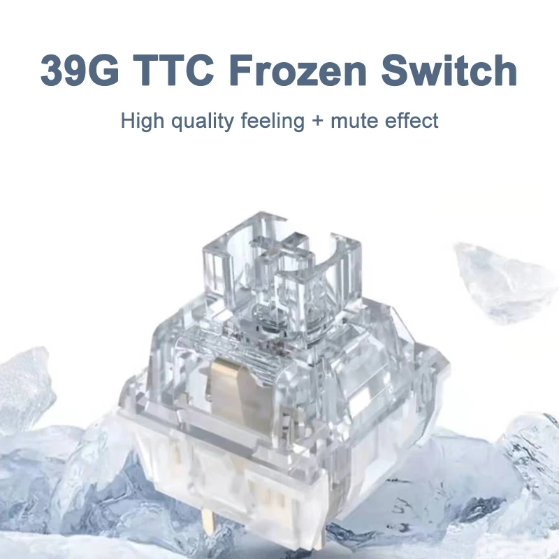 Atualização Ttc Congelado Interruptor v2 Teclado Mecânico Silencioso Mudo Linear 39g Pinos Mesma Mão Sentir Como Ouro Rosa Rgb Transparente