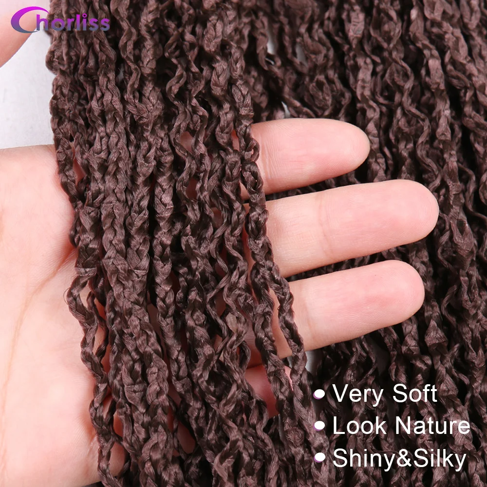 Fashion Long Curly Zizi Braids Crochet Box Braids Colored Synthetic Braiding Hair Extensions Blue Gray Brown Blonde Crochet Hair 6