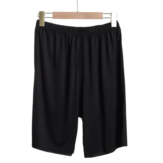 Ice Silk Cool Summer Men Sleepwear Shorts Sexy Underwear Nightwear Comfortable Elastic Loose Casual Man Sleep Bottoms Homewear C Black