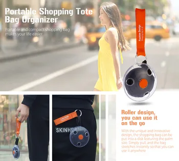 

Handheld Storage Bag Foldable Bag Roll Up Reusable Handbag Space Saver Portable Large Capacity Bag For Shopping Traveling