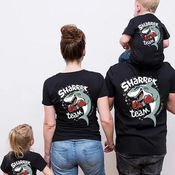 

Fashion Graphic Sharrrk Printing Streetwear Tshirts Summer Women Men Short Sleeve Casual Couple Lover Family Matching Clothes