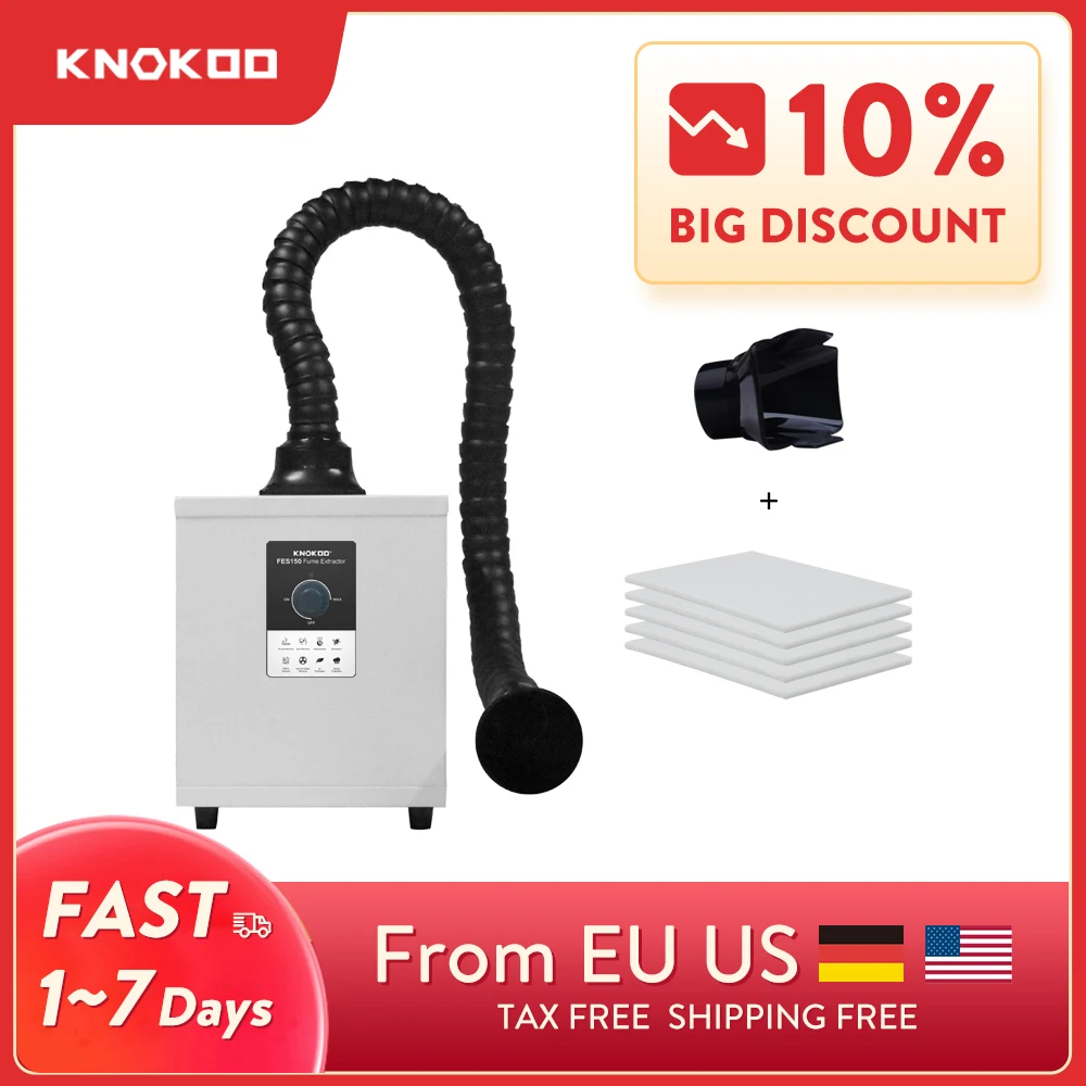 150W Laser Smoke Absorber Solder Pure Air Fume Extractor Welding  FES150 Smoke Purifier Machine Nail Salon Dust Extractor