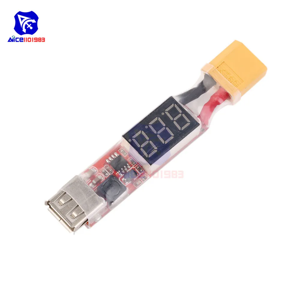 2 S-6 S DC 6-26 V zu 5V Step Down Buck Modul Lithium-Ionen Batterie XT60 Eingesteckt zu USB 5V Ladegerät Konverter Adapter Modul mit LED 2 S-6 S DC 6-26 V zu 5V Step Down Buck Modul Lithium-Ionen Batterie XT60 Eingesteckt zu USB 5V Ladegerät Konverter Adapter Modul mit LED
