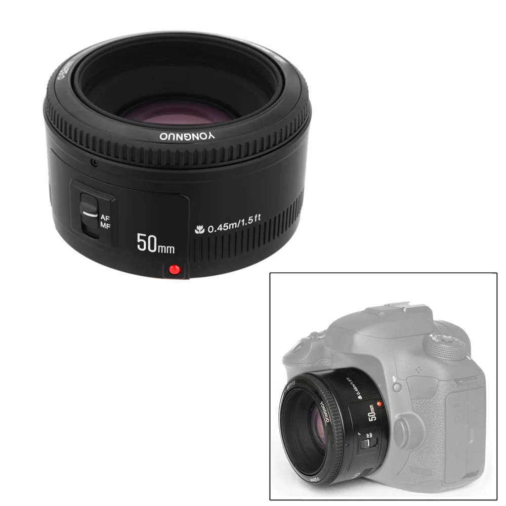 Объектив YONGNUO YN50mm f1.8 YN EF 50 мм f/1,8 AF объектив YN50 апертура Автофокус Объектив для Canon EOS 60D 70D 5D2 5D3 600d DSLR камеры