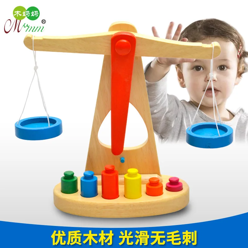 

Wood Mom Children Early Childhood Educational Wooden ENLIGHTEN Balance Scale Kindergarten Teaching Aids Class Montessori Toy