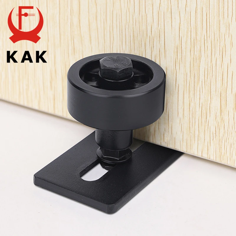 KAK 8 in 1 Adjustable Door Roller Black Window Roller Sliding Door Slides Rails Barn Floor Guide Flush Design Hardware