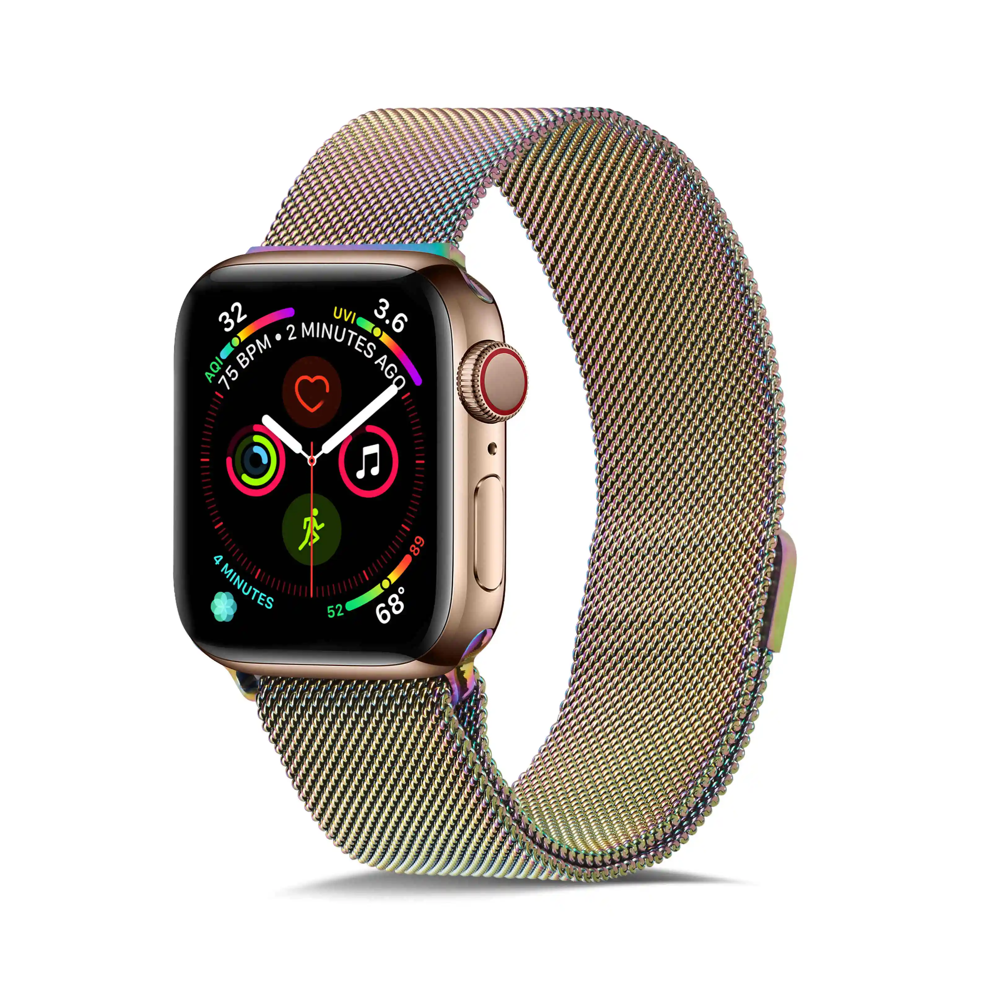 MULTICOLOR Ремешок для наручных часов Apple Watch 4 в 1/2/3 ремешок для часов, Миланская петля, нержавеющая сталь, 42 мм, 38 мм, версия браслет ремешок для наручных часов iwatch серии 40 мм 44 мм - Цвет ремешка: MULTICOLOR