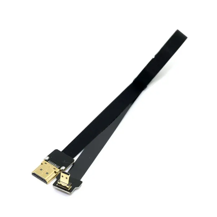 Micro HDMI вниз под углом 90 градусов FPV к HDMI Мужской FPC плоский кабель 50 см для мультикоптера аэрофотосъемки 0,1 м 0,2 м 0,5 м