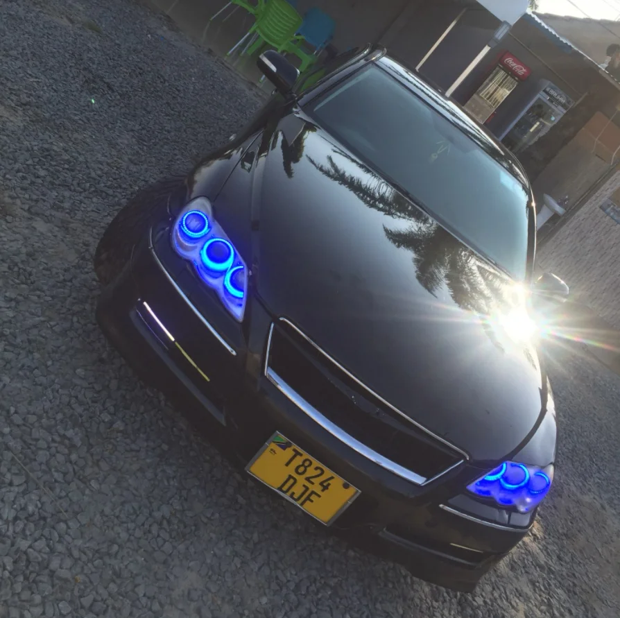 Для Toyota Mark X Mark-X REIZ 2004-2009 Многоцветный комплект светодиодов «глаза ангела» RGB Halo кольца Дневной светильник DRL