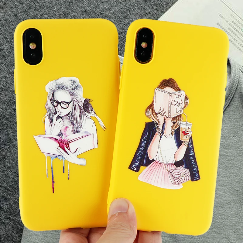 Чехол для iPhone X XS MAX XR 8 7 6s Plus забавные Чехлы чтения мягкие силиконовые накладки на
