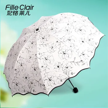 

Fashion Uv Protection 3 Folding Umbrella Ladies High Quality Windproof Rain and Sun Umbrella Household Portable Umbrella U6B