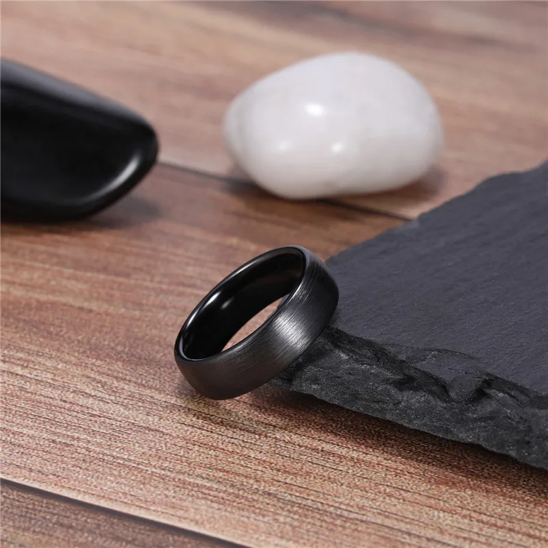 Ceramic Ring For Men And Women, Matte Black Engagement Ring_voghion.com