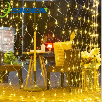 Led Netto Gordijn Mesh Fairy String Light Kerst 3X2M 200led Eu 220V Partij Bruiloft Nieuwe Jaar garland Outdoor Tuin Decoratie