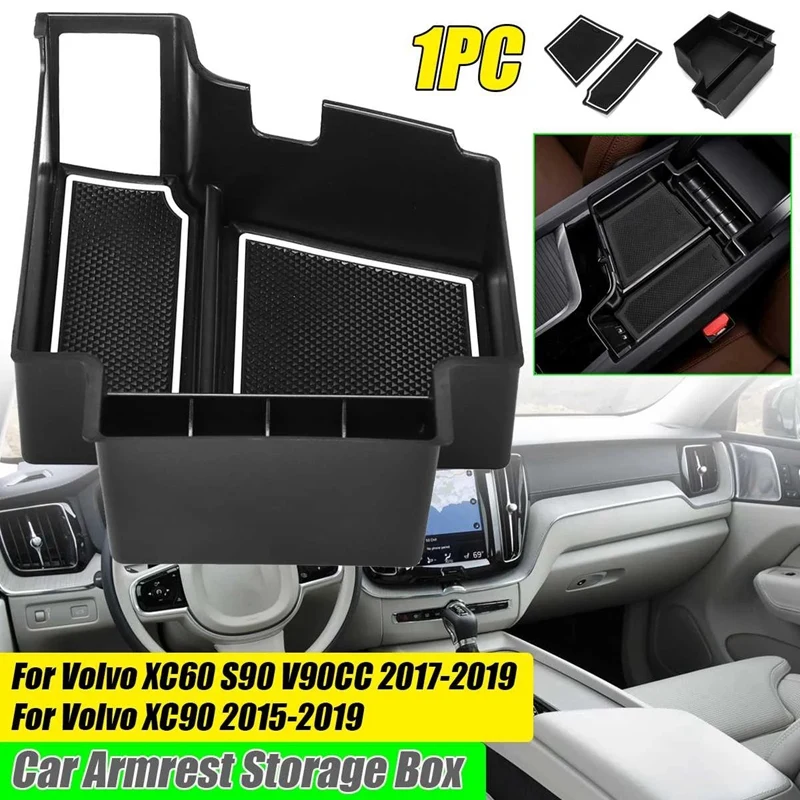 Car Insert Front Center Storage Box Console Organizer Tray Box for