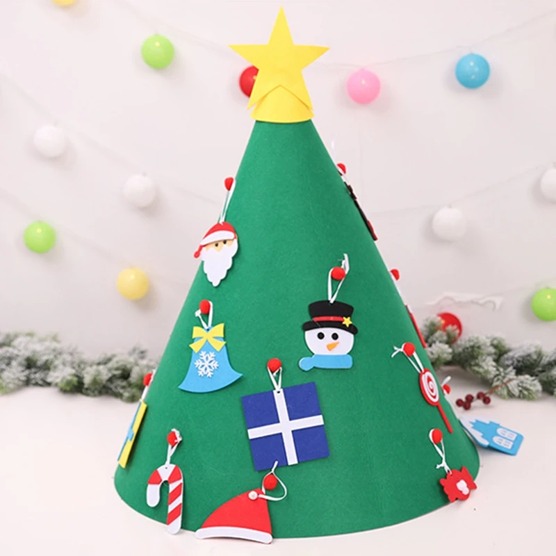 Creative Felt Christmas Tree for Kids 3.2Ft Diy Christmas Tree with Toddlers 18Pcs Ornaments for Children Xmas Gifts Hanging Hom