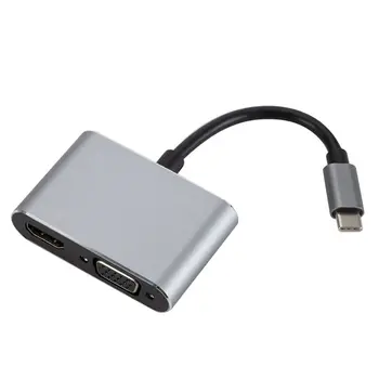 

USB C To HDMI 4K VGA Adapter USB 3.1 Type C USB-C to VGA HDMI Video Converters Adaptor for 2017 New Macbook Pro/ Chromebook Pix