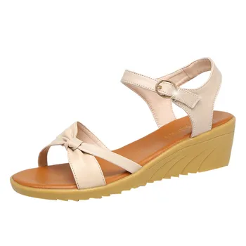 

Women Sandals Shoes Summer Female Shoes Thick Soled Beach Sandal Casual Chunky Woman Slippers Solid Color Wedge Sandalias#401