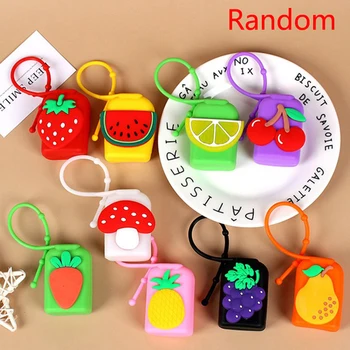 

30ml Cartoon Fruit Mini Hand sanitizer Holder Portable Traveling Refillable Bottle Silicone Hand Sanitizer Cover