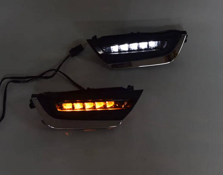 YUANEN для Honda CRV CR-V светодиодный DRL для вождения дневного света противотуманная фара с желтым поворотным сигналом стиль реле