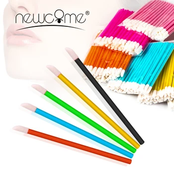 

NEWCOME 50PCS/Lot Disposable Lip Brush Eyelash Extensions Micro Brush Individual Wands Applicators Mascara Makeup Lash Brushes
