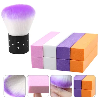 

1 Set 9pcs Practical Nail Art Tool Sponge Nail Files Block Nail Cleaning Brush