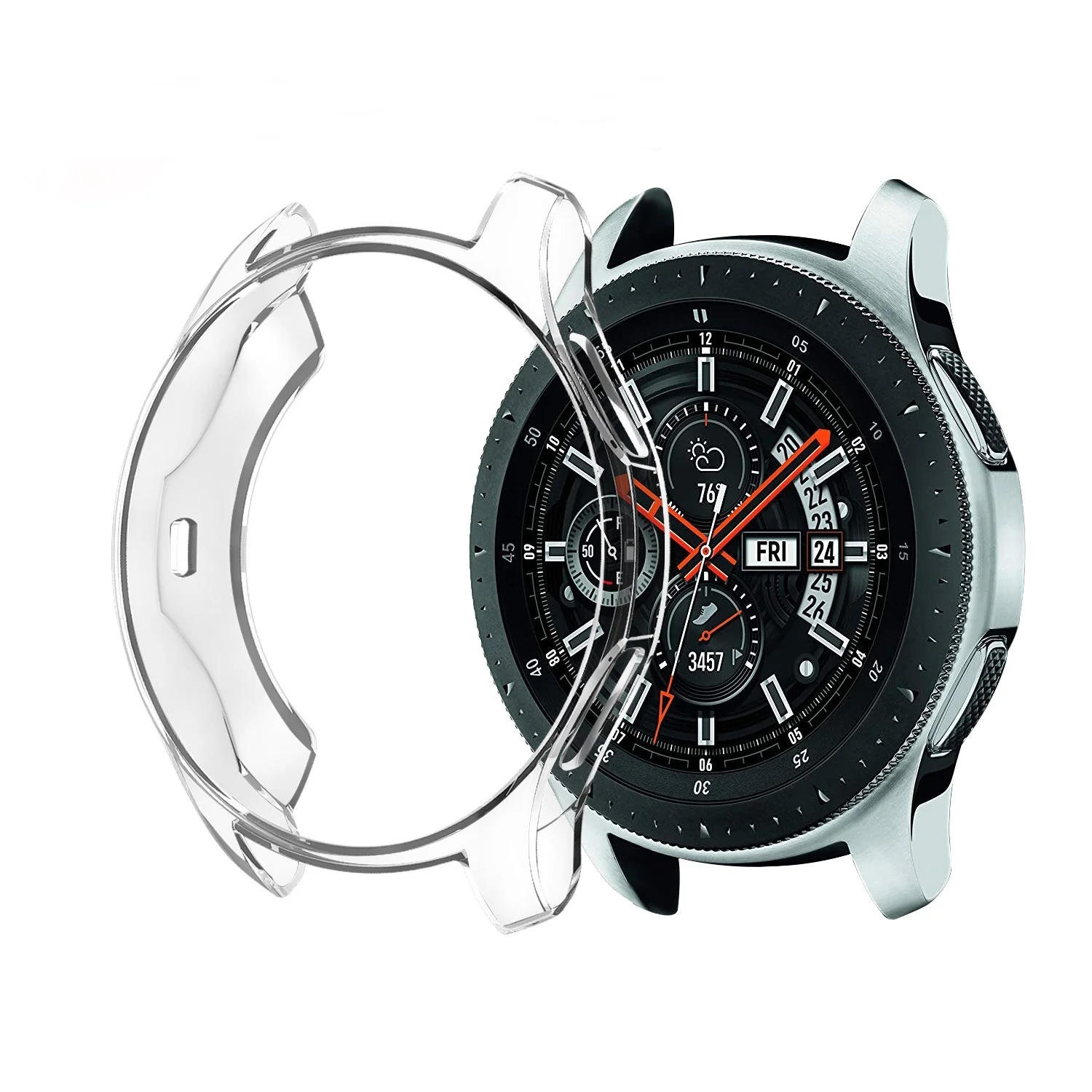 Защитный чехол для samsung Galaxy Watch, 42 мм, 46 мм, защитная крышка, мягкий Ультратонкий чехол из ТПУ, полная Защитная повязка для gear S3 - Цвет ремешка: Transparent