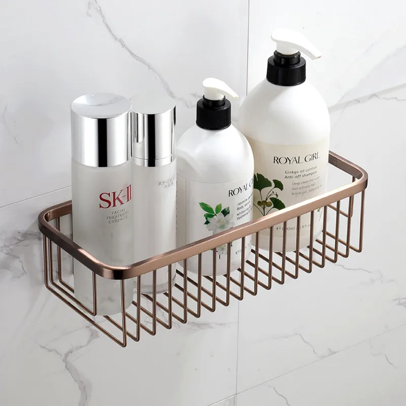 Bathroom Hardware Accessory Set Brass Tissue Roll Holder Towel Rack Toilet Brush Corner Shelf Robe Hooks Rose Gold Wall Mounted