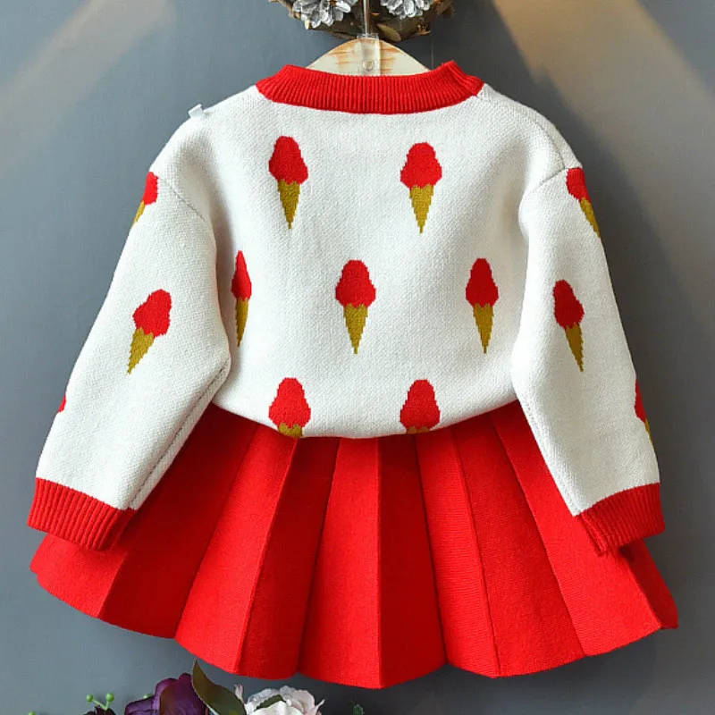 Свитер принцессы для маленьких девочек; блузка; рубашка; юбка-пачка; комплект одежды; Рождественский костюм для маленьких девочек; костюмы для зимы
