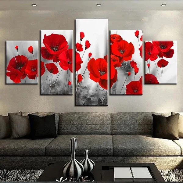 Canvas Painting Wall Artwork Poster Modular Pictures HD Printed 5 Pieces/pcs Flower Home Decoration Living Room Framework | Дом и сад