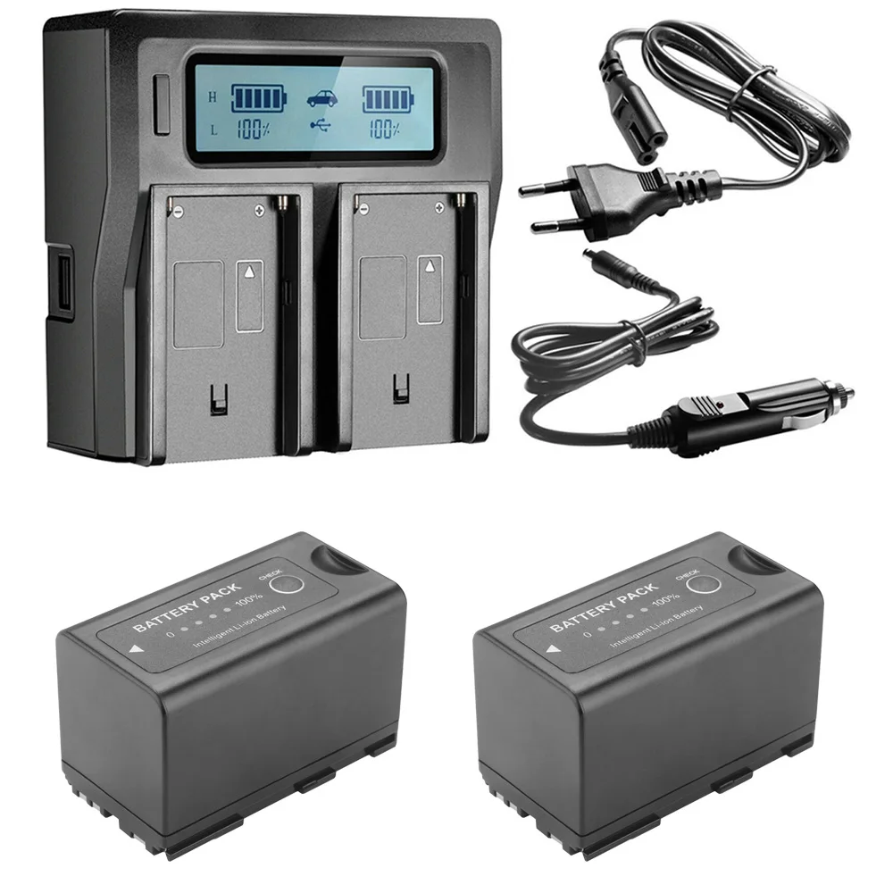 2Pcs Bp-955 Bp955 Bp-975 Batteria Per Canon Xf100 Xf105 Xf300 Xf305 Gl2 Xh A1 Xh A1S Xh G1 Xl2 Xl H1A Xl H1 + Lcd Caricatore Rapido