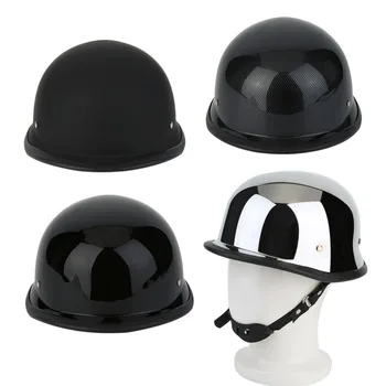 

2018 Motorcycycle Helmets Half German Style Vintage Motorcycle Helmet Carbon Fiber Durable Half Face German Helmet M/L/XL