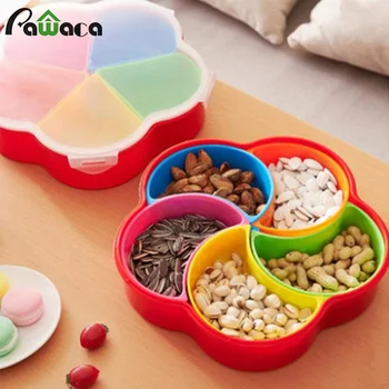 

Pawaca Veggie Snack Platter Candy organizer Tray Serving-Container Tray Dried-Fruit Platter Food Divider Box Dessert Plate
