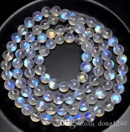 > Натуральный сильный со светло-голубым камнем круглый кристалл 6 мм жемчужный браслет