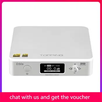 

TOPPING D50S CSR8675 Bluetooth 5.0 ES9038Q2M AUDIO Decoding USB DAC XMOS XU208 DSD512 32Bit / 768Khz OPA1612 USB/OPT/COAX input